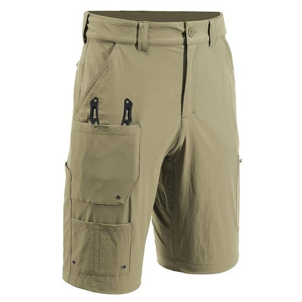 FitsT4‎ Mens Fishing Shorts Water Resistant Cargo Utility Hiking Outdoor Green L